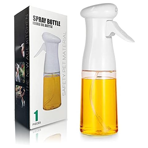 Portable Oil Dispenser Bottle Spray Mister, Olive Oil Sprayer for Cooking - 210ml Refillable Food Grade Oil Vinegar Spritzer Sprayer Bottles Cover