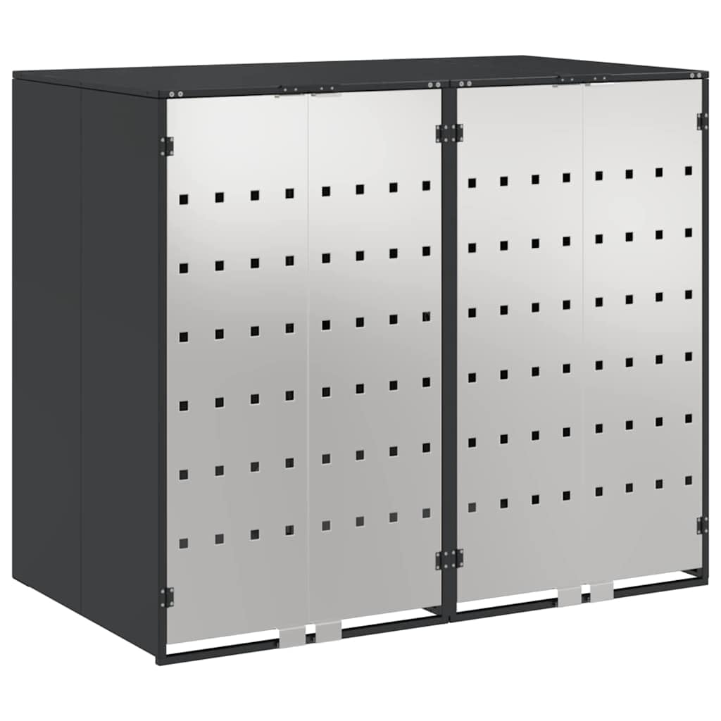 Genérico Almacenamiento de Cubos Wheelie para 3 Cubos Antracita,Productos del hogar,Accesorios para contenedores de residuos,Soportes para contenedores de residuos-3394778