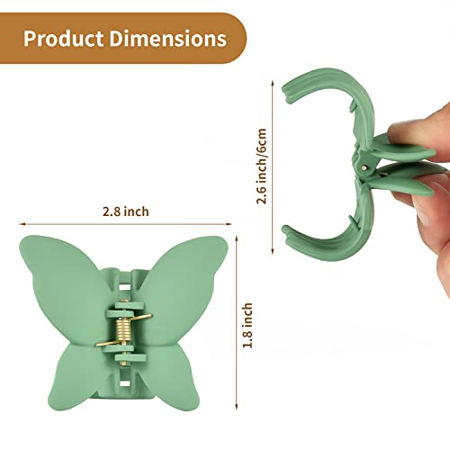 12 Pcs Butterfly Claw Clips Non Slip Hair Clips Matte Hair Clamps Hair Accessories Strong Hold Hair Jaw Clips For Women Girls Thick Thin Hair Gifts (Mixed Color, 12 Pack) #TOP1