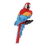 Fityle Life Size Colorful Parrot Sculpture Modern Yard Garden Zoo Ornament Decor
