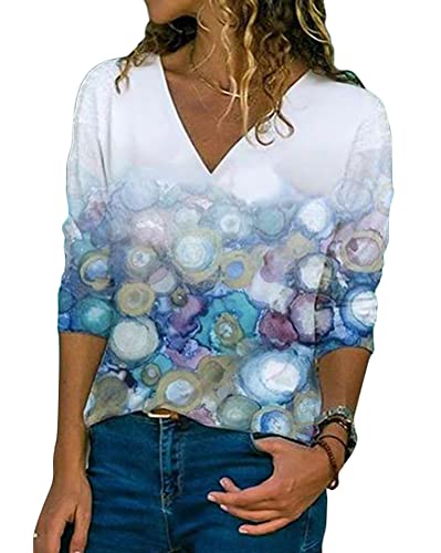 Tomwell Camisetas de Mujer con Estampado Floral Casual T-Shirt Suelta Blusa Túnica Tallas...