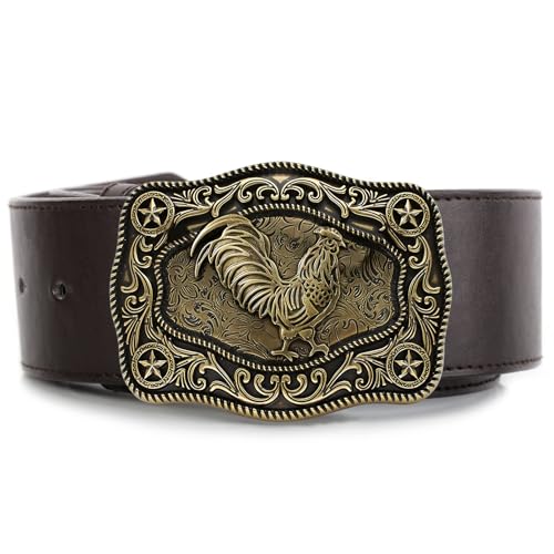 Image of Cowboy Belt Buckle for Men Western Cowgirl Rodeo Longhorn Bull Belt Buckles