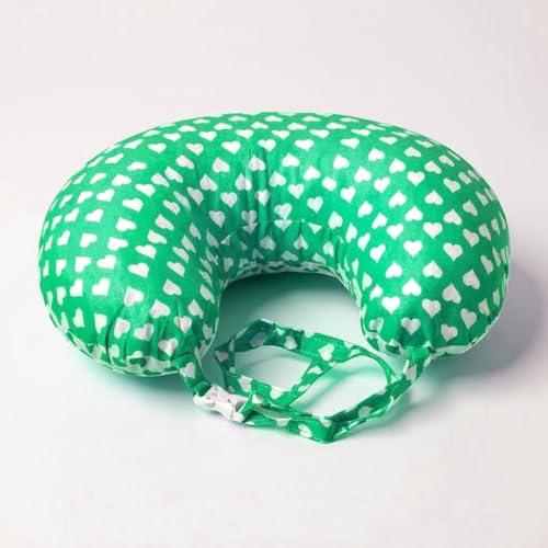 Image of VParents Feeding Pillow, Breast Feeding Pillows Vacuum Packed Cotton Nursing Pillow and Positioner, Breastfeeding, Bottle Feeding, Baby Support Rosy (Green) 110487