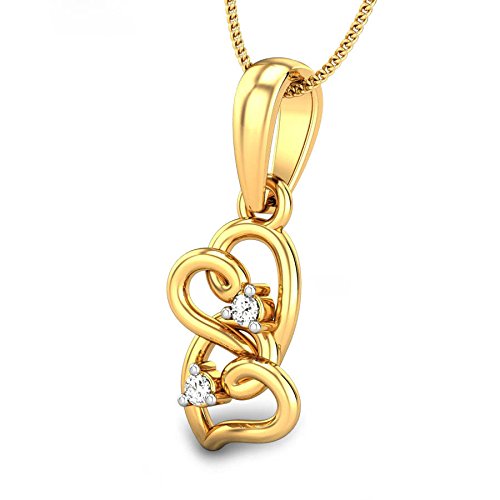 CANDERE by Kalyan Jewellers Contemporary Collection 14kt (585) Yellow Gold and Diamond Pendant - Image 2