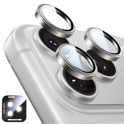 Image of MAGIC JOHN 2 pack for iPhone 17 Pro Max /17 Pro Camera Lens Protector,Gray | [Alignment Kit&1:1 Invisible Fit] 9H Aerospace Tempered Glass, Ultra HD, Metal Individual Ring