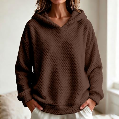 Women Fleece Hoodie Bear Double Fuzzy Sweatshirt Fleece Pullover Outwear - image 2