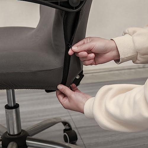 Melaluxe Office Chair Cover - Universal Stretch Desk Chair Cover, Computer Chair Slipcovers (Size: L) - Dark Gray
