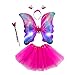 Produktbild SimpleLife 4-teiliges LED-Fairy-Kostüm-Set für Mädchen, Tüll-Tutu-Rock, Doppelschicht-Engelsflügel-Zauberstab-Stirnband, Prinzessin Performance Stage Dress Up