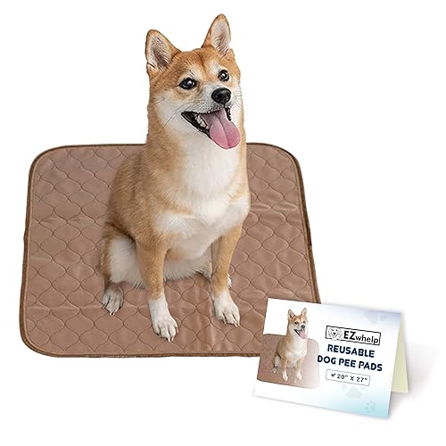 Image of EZwhelp Reusable Dog Pee Pads - Waterproof Training Pads for Dogs - Washable & Sanitary - Rounded Corners - Laminated, Lightweight, Durable - Pet Essentials for Puppy Training and Whelping - 20 inch x 27 inch
