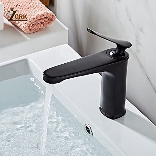 Robinet mitigeur monotrou en laiton de lavabo de salle de bains grue eau chaude froide