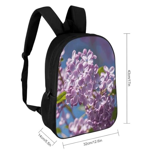 17 Inch Backpack Lilac Print Travel Dayback Shoulder Back Pack Carry On Backpack with Adjustable Shoulder Straps2