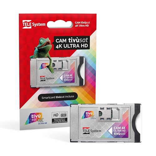 Tele System CAM Certificata tivùsat 4K ULTRA HD per Guardare Canali in Alta Definizione e 4K. Slot...