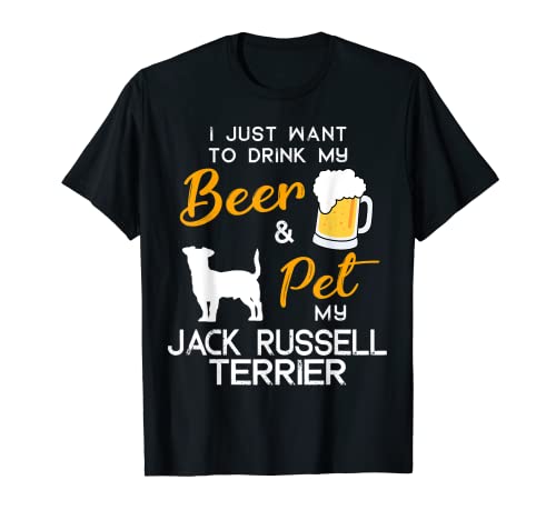 Jack Russell Dog Beer lover owner Christmas Birthday Gift Camiseta