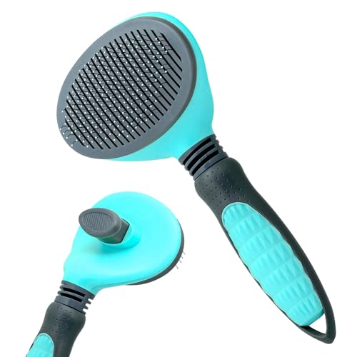 YOKOPET Hundebürste Katzenbürste, Haustier Bürsten Unterwolle, Hundebürste Katzenbürste für Langhaar und Kurzhaar, Sauberes Haustierhaar von der Bürste mit Einem Knopf