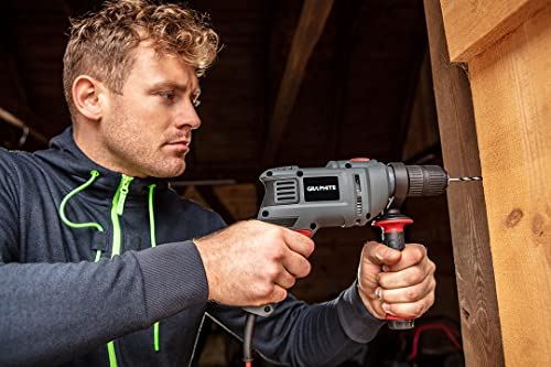 GRAPHITE Schlagbohrmaschine 650W, 13 mm Bohrfutter, Drehzahl 0-3000 U/min, Koffer + 10 Bohrer – Bild 5