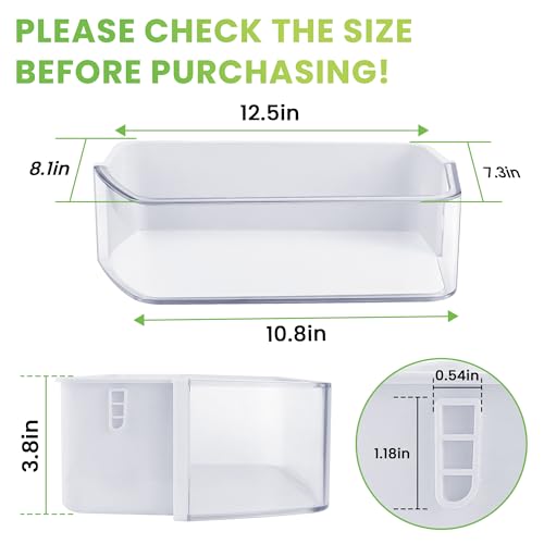 Image of AMI PARTS DA97-12657A (not DA97-12650A) Refrigerator Door Shelf (LEFT) fit for Samsung Refrigerator Parts RF260BEAESR RF261BEAESR RF261BEAESP Replaces AP5621270 DA63-06867 With Cleaning Cloth