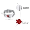 VNOX Personalized Medical ID Bracelet, Free Custom Medical Alert Bracelets for Men Women, Stainless Steel Mesh Band Adjustable SOS Emergency Name Identification Wristband #4