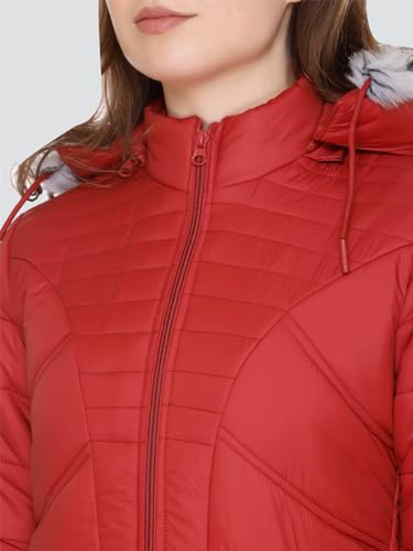 Image of RARE TIMES Women's Stylish Solid Full Sleeves Jacket | Winter Wear Quilted Jacket for Travelling | Regulaer Fit Puffer Jacket For Women