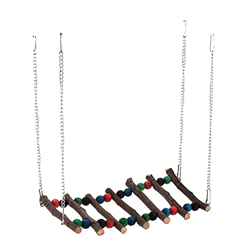 Miã de Miçangas Coloridas Poad de Madeira Suspensão Suspensão Ponte de Pet Toy para Descansar e Brin