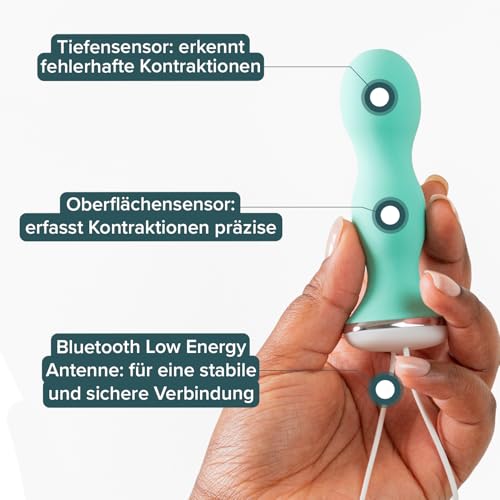 Perifit Care Beckenbodentrainer für Frau mit App – Elektrisches Kegel-Übungsgerät mit Biofeedback für Blasenkontrolle & Erholung nach der Geburt – CE-Medizinprodukt