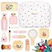 Produktbild UMU® Kinder Schminkset aus Holz  Kosmetik & Make-up Set mit Schminke, Lippenstift, Parfüm, Puder & Kosmetiktasche  Kinderschminke Spielzeug für Mädchen ab 3 4 5 6 Jahre