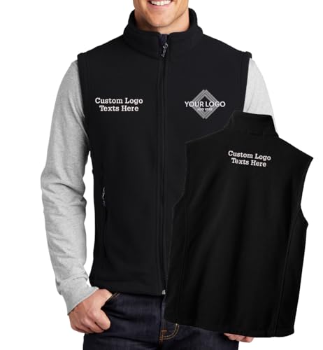 INK STITCH Men F219 Custom Embroidery Add Logo Texts Personalized Fleece Vests