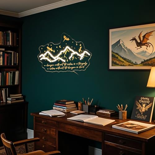 Image of Fourth Wing Neon Sign, Basgiath War College LED Light,