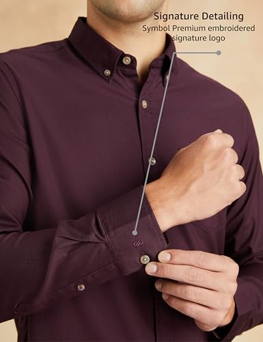 Image of Symbol Premium Men's Stylish Solid All Day Fresh Buttondown Casual Shirt-Regular Fit | Plain | Full Sleeve | Cotton Semi Formal Wear (Available in Plus Sizes)
