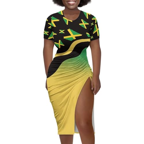 Image of Short Sleeve Dress for Women,Sexy Bodycon Dress,Plus Size Slit Dress,String Design s-4xl