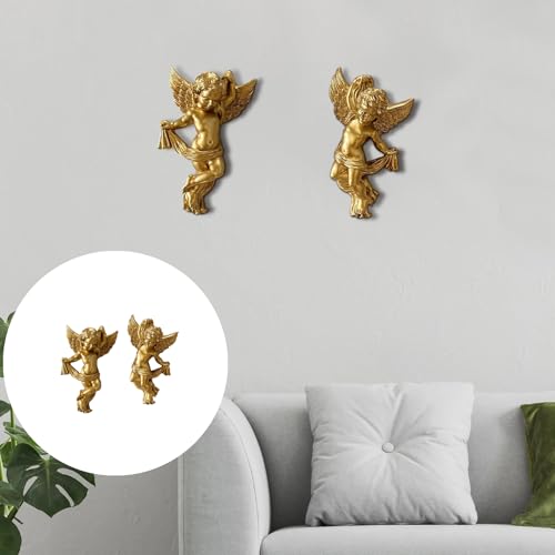 Chérubin décoration murale résine peints main accessoire maison ange - 2