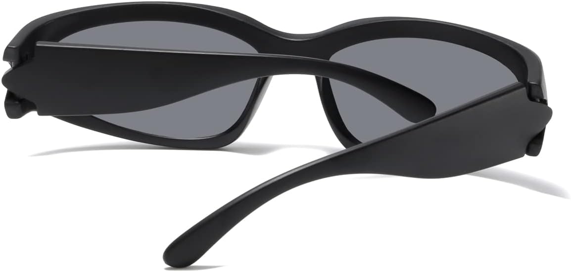 Wrap Around Sports Sunglasses for Men Women Fashion Oval Thick Frame Lightweight Durable Plastic for Outdoor UV400 - Image 7