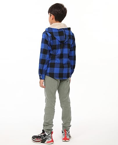 Image of ZENTHACE Boys Sherpa Fleece Lined Flannel Jacket
