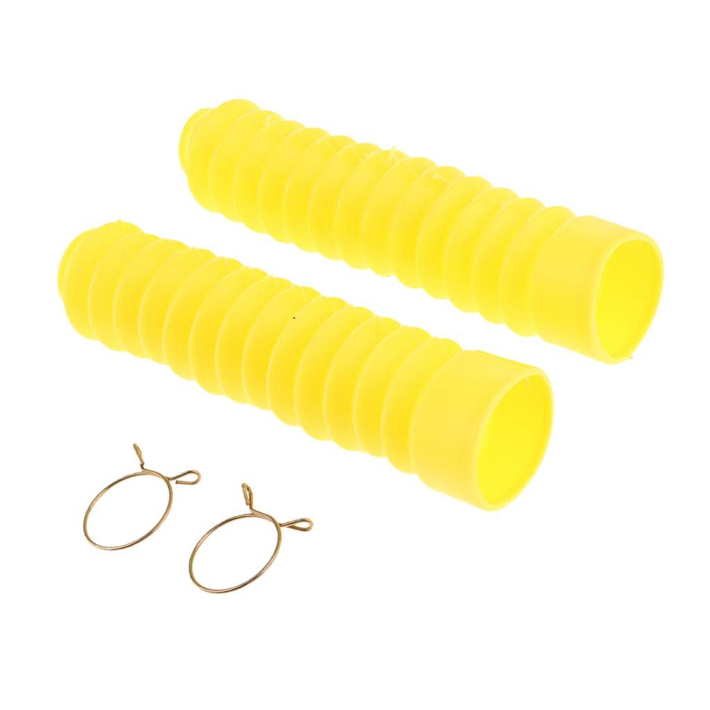 2 Piezas Cubierta de Polvo de Horquilla Delantera Fuelle para Amortiguador Frontal Protección Contra Polvo Material Elástico Adecuado para Reparación, Amarillo