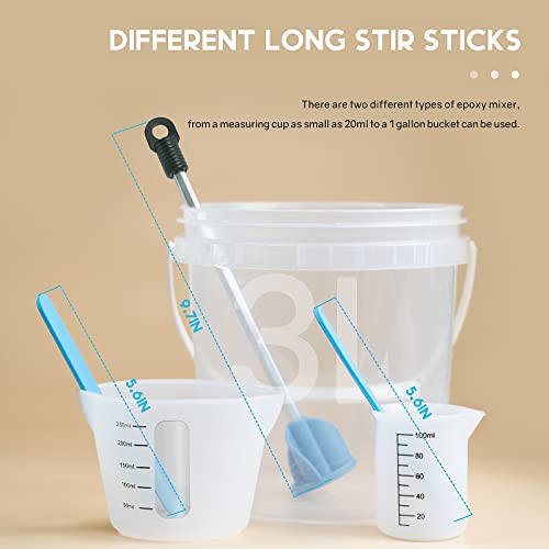 Silicone Measuring Cups For Epoxy Resin,Janchun Resin Supplies With 250&100Ml Silicone Cups,Silicone Hard Stir Sticks,Epoxy Mixer,Color Cups,Mixing Tools For Resin,Molds,Jewelry Making, Easy To Clean #TOP3