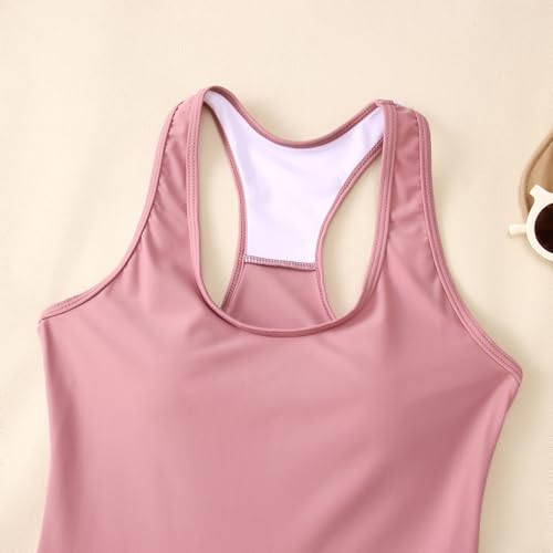 Image of IZYJOY Kids Girls Tennis Golf Dress Outfit Sleeveless Racerback Dresses with Shorts Pockets Sport Athletic 2 Piece Sets