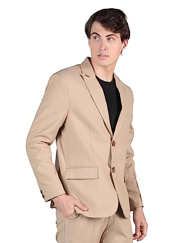 Image of DLANXA Men Solid Slim Fit Single Breasted Formal Blazer
