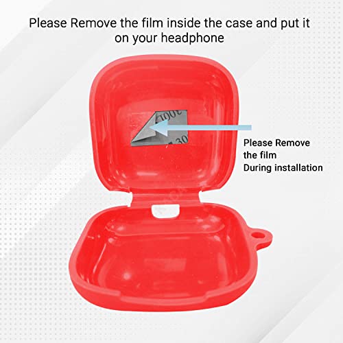 Image of KACA Protective Shockproof Silicone Cover Case with Buckle Compatible with Oppo Enco W51 (Red)