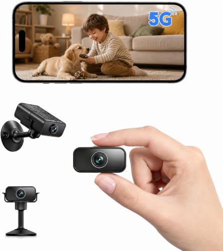 Mini Camera WiFi 4K avec Cloud – Caméra de Surveillance Intérieure sans Fil, Vision Nocturne Grand Angle 150°, Détection de Mouvement AI Intelligente, Mini Caméra de Sécurité, Noir
