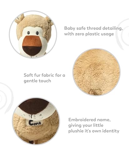 Image of Mi Arcus Lion Cub Soft Plush Toy Made with Tiger Fur Brown- Height 33 cm