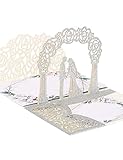 Pop Up Hochzeitskarte, Karte zum Valentinstag, Geburtstagskarte für Frau oder Freundin, Hochzeitskarte 3D für Hochzeitseinladungen, Hochzeitsglückwünsche, Hochzeitstag, Verlobung, Beichte