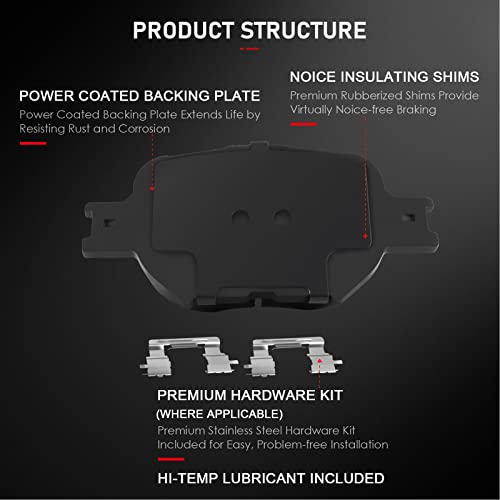 Cciyu Ceramic Front Rear Brake Pad Set Fit For 2005-2010 For Scion Tc #TOP2