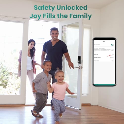 Trava inteligente, fechadura de porta de entrada 4 em 1 sem chave para porta da frente, 6 travas de