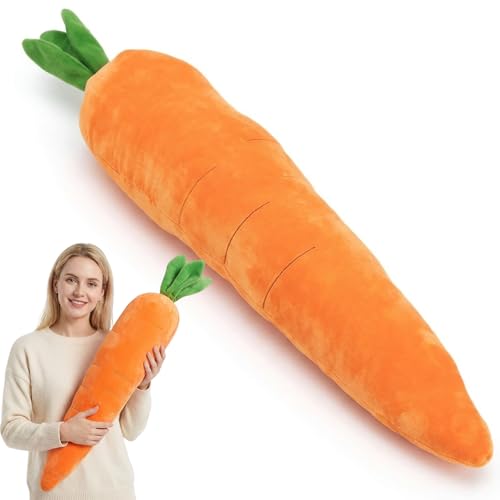 NCXFTP Carrot Dog Toy Giant Carrot Dog Toy Plush Large Carrot Toy for Dog Indoor Entertainment and Anxiety Relief Companion 29.5 Inches Carrot Garden Dog Toy