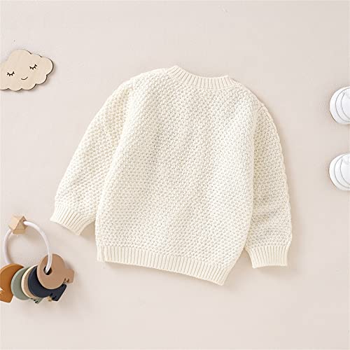 Baby Boy Girl Knit Cardigan Sweater Newborn Fall Cute Warm Buttons Sweatshirt Crewneck Long Sleeve Lightweight Pullover2