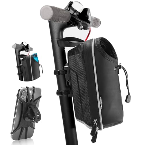 GXCROR Electric Scooter Bag 2L Large Capacity, Waterproof Front Hanging Storage Bag, Portable Handlebar Bag for Carrying Phone, Bottle, Charger Tools
