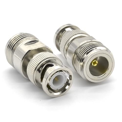 Adaptador coaxial N hembra a BNC macho, pack 2 piezas miniatura 6