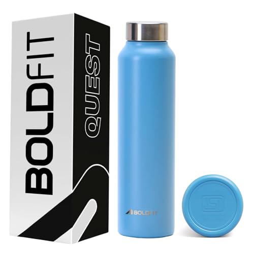 Boldfit Water Bottles Stainless Steel Water Bottle 1 Litre Steel Water Bottles for School, Office, Home, Gym 1 Litre Water Bottle for Men Leakproof, R