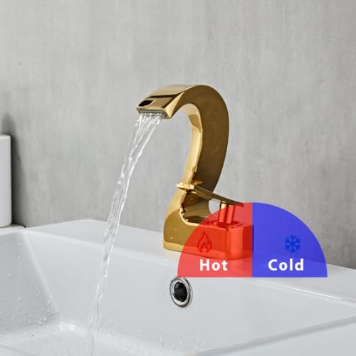 Robinet de lavabo cascade antirouille pour stopper le gaspillage d'eau or - 4