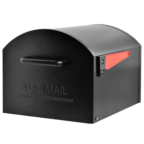 Mail Boss Orca XL Extra Large Steel Mailbox – USPS Approved T4 Rural Mailbox – Heavy-Duty Galvanized Steel, Powder-Coated, Non-Locking Design – Model #7306, Black