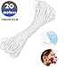 Produktbild elloLife Gummiband 3mm 20m, Gummikordel Nähen Weiss Gummilitze Hochwertige Elastische für DIY Nähen und Handwerk
